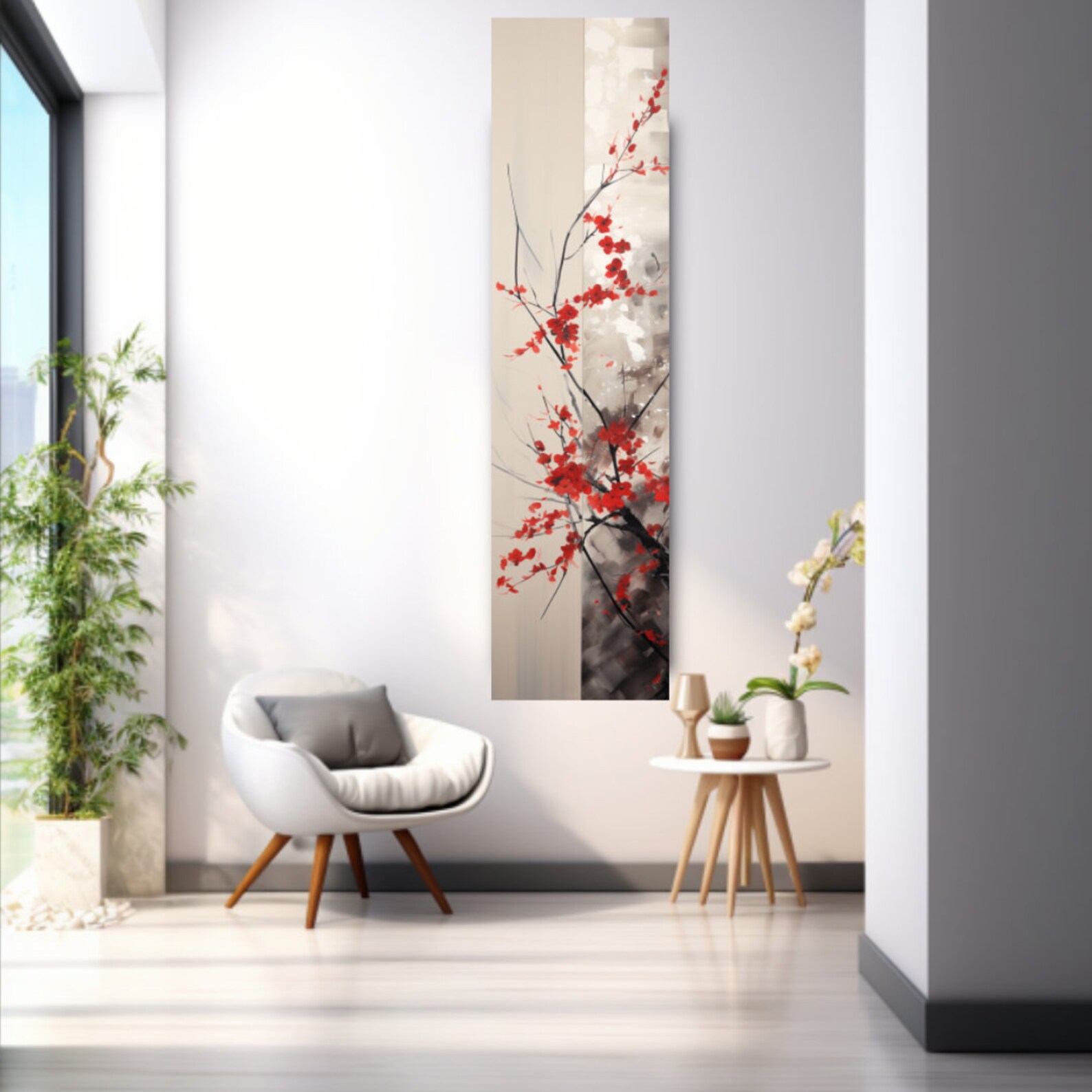 Long Narrow Wall Art, Tall and Thin Canvas Wall Art, Modern Wall Art