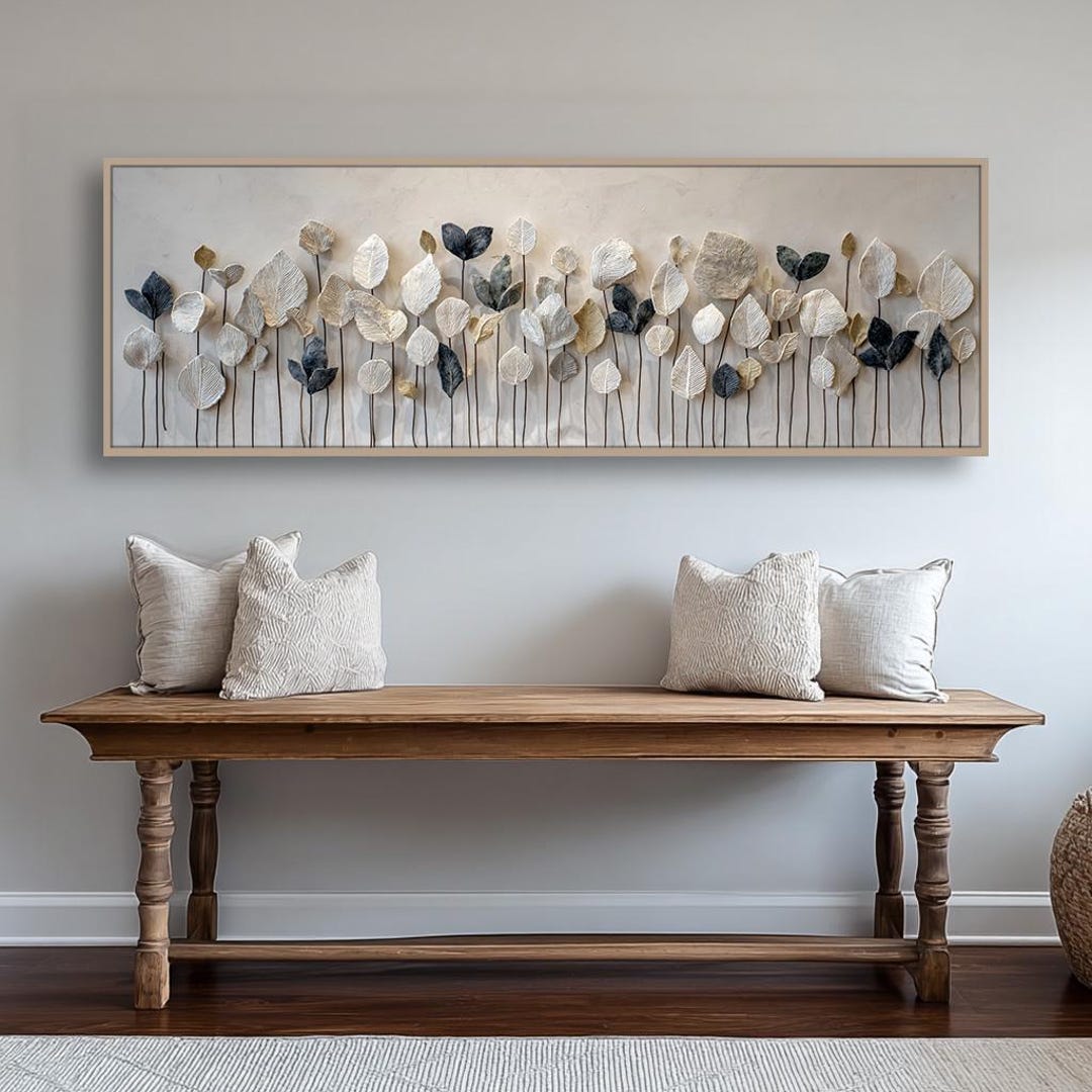 Wide Horizontal Abstract Nature Wall Art, Modern Abstract Art, Narrow Horizontal Landscape