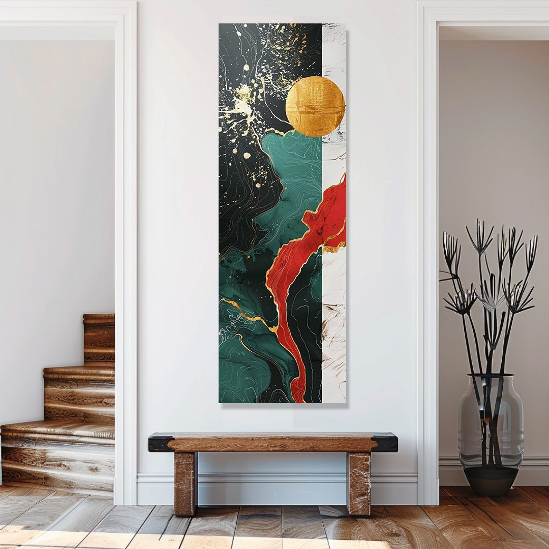 Miroir Mural Larme Décoratif – Lot De 4, Style Bohème, Doré, Verre Et Bois