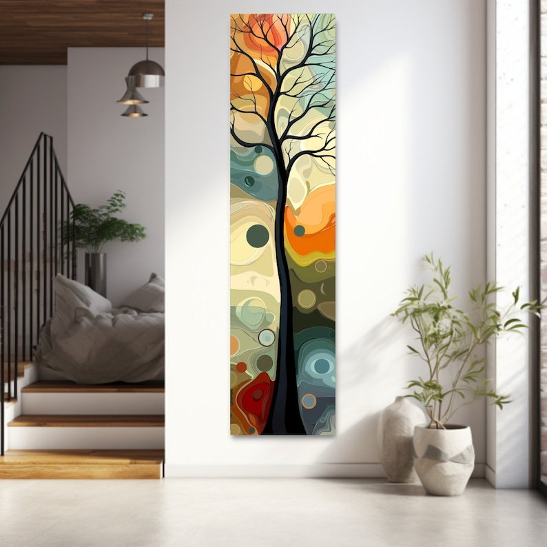 Long Narrow Wall Art, Tall Narrow Wall Art, Vertical Wall Art, Long