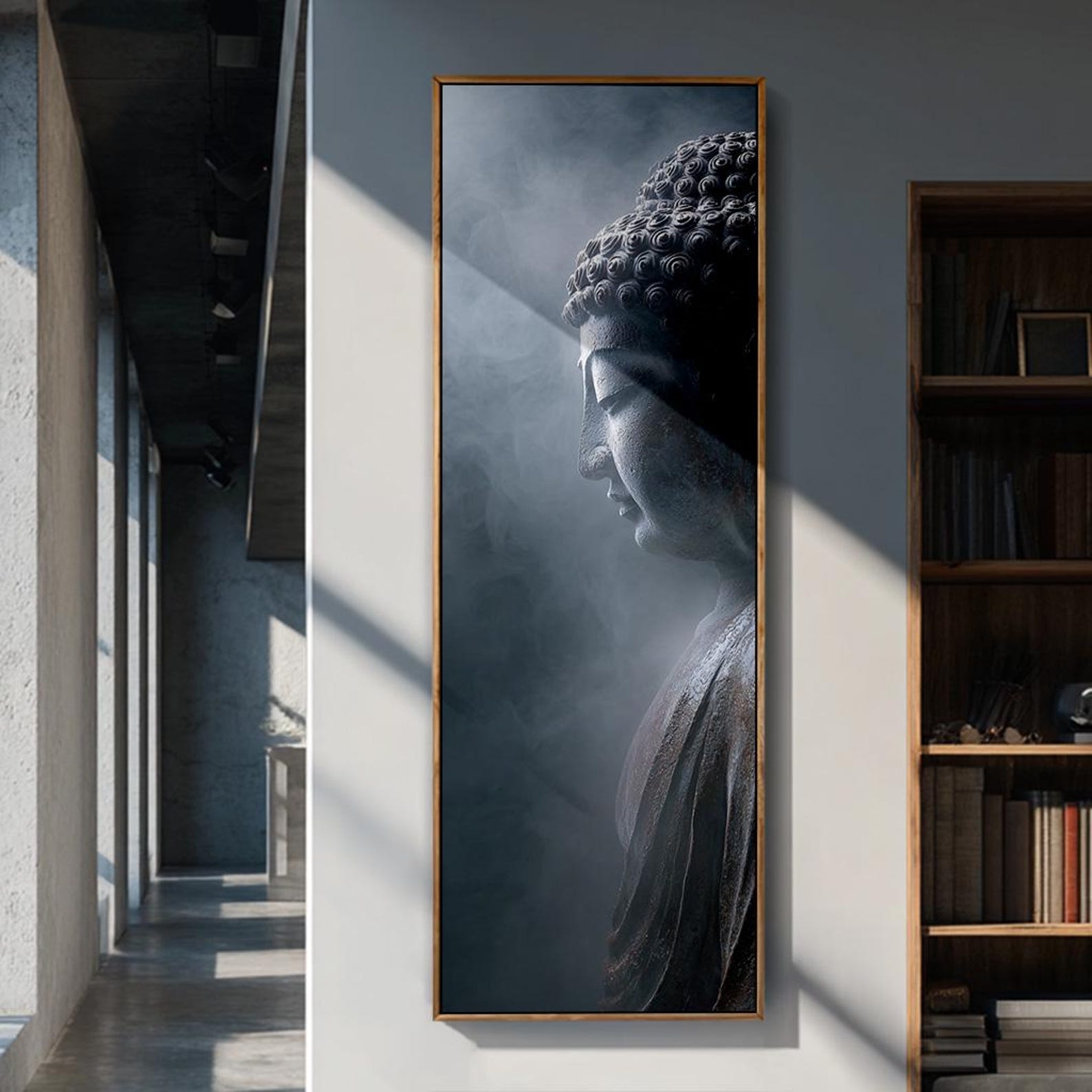 Tall Buddha Canvas Art, Vertical Spiritual Print, Modern Zen Meditation ...