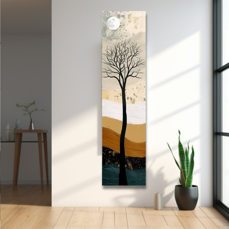 Long Narrow Wall Art, Tall Narrow Wall Art, Vertical Wall Art, Long