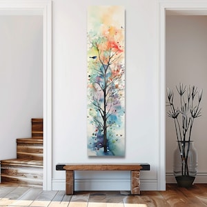 Long Narrow Wall Art, Tall and Thin Canvas wall art, Tree wall art, Nature Wall Art,  Vertical Wall Art, modern Wall Art