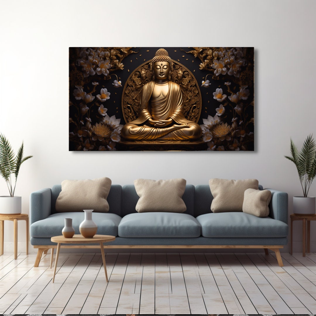 Buddha Wall Art, Buddha Canvas Wall Art, Buddhist Wall Art, Hindu Art ...