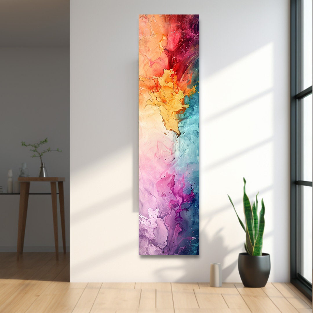 Long Narrow Wall Art, Tall Narrow Wall Art, Vertical Wall Art, Long