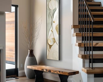 Long Narrow Wall Art, Tall and Thin Canvas wall art, Modern wall art, Nature Wall Art,  Vertical Wall Art, Lotus Wall Art