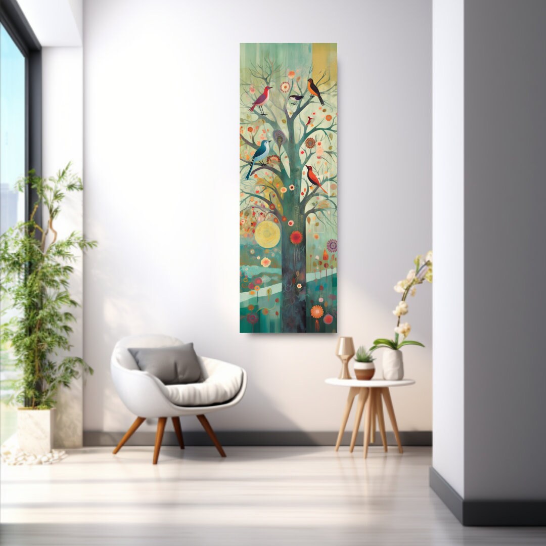 Long Narrow Wall Art, Tall Narrow Wall Art, Vertical Wall Art, Long