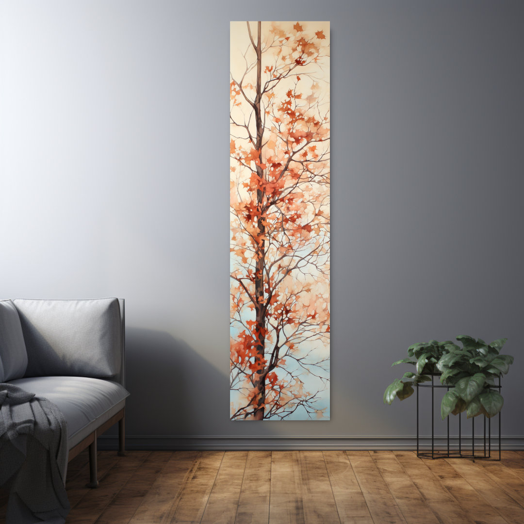 Long Narrow Wall Art, Tall and Thin Canvas Wall Art, Tree Wall Art