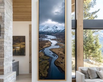 Modern Abstact Art, Tall and Thin Canvas wall art, Long and Narrow Wall Art for Contemporary Home, Modern Abstract Wall Art Room or Office