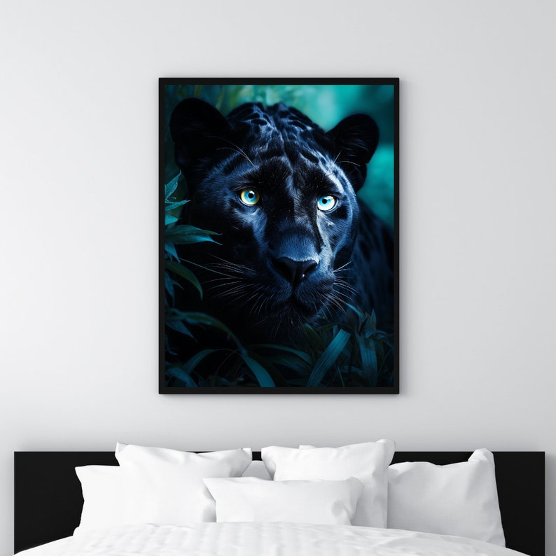 Jaguar Wall Art , Black Panther Wall Art, Jaguar Canvas Art, Black