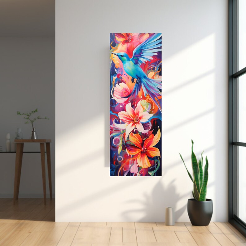 Long Narrow Wall Art, Tall and Thin Canvas Wall Art, Modern Wall Art