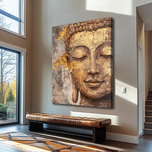 Buddha Wall Art, Serene Zen Canvas Print, Sacred Buddhist Gallery Decor