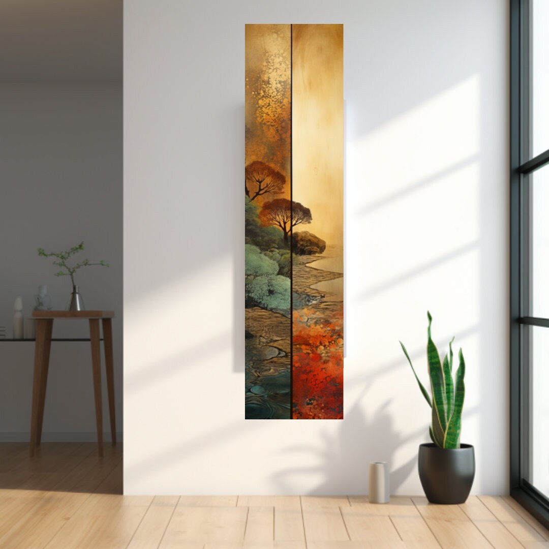 Long Narrow Wall Art, Tall and Thin Canvas Wall Art, Modern Wall Art