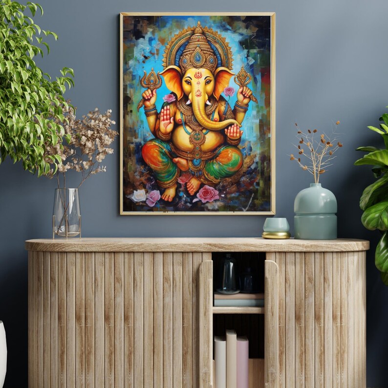 Lord Ganesha Wall Art Hindu God Lord Ganesha Print Ganesha Etsy Canada