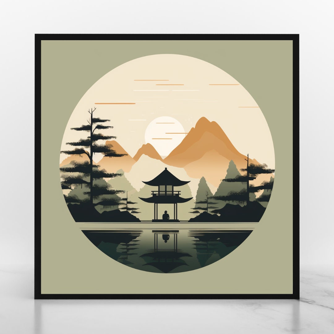 Japanese Wall Art, Zen Canvas Art, Large Wall Art, Japandi Wall Art