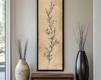 Long Narrow Wall Art, Tall and Thin Canvas wall art, Modern Nature Wall Art,  Vertical Wall Art, Framed Canvas Art for Office, Rooms or Hall