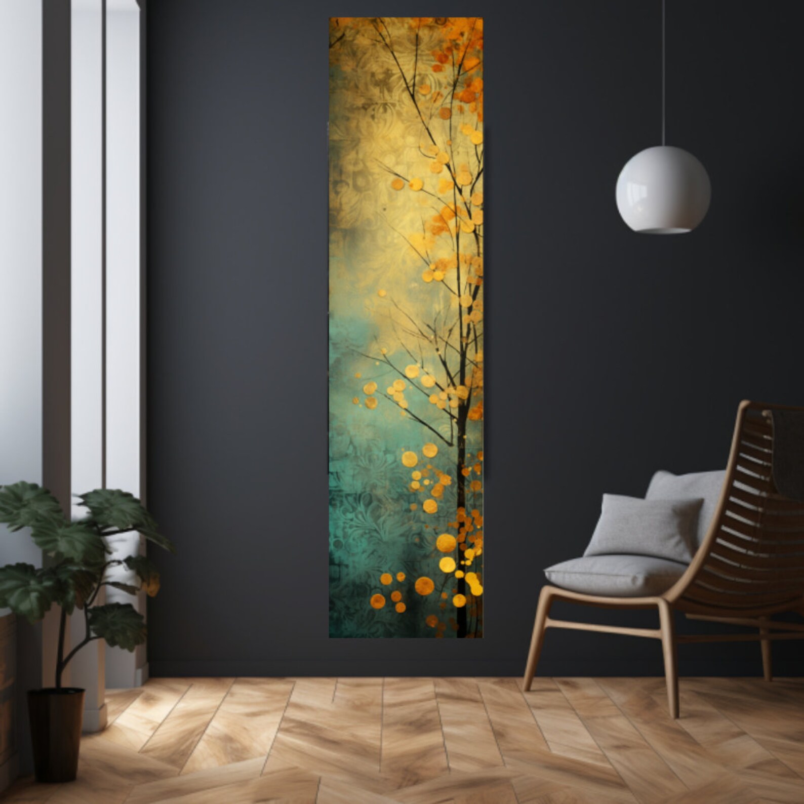 Long Narrow Wall Art, Tall and Thin Canvas Wall Art, Modern Wall Art