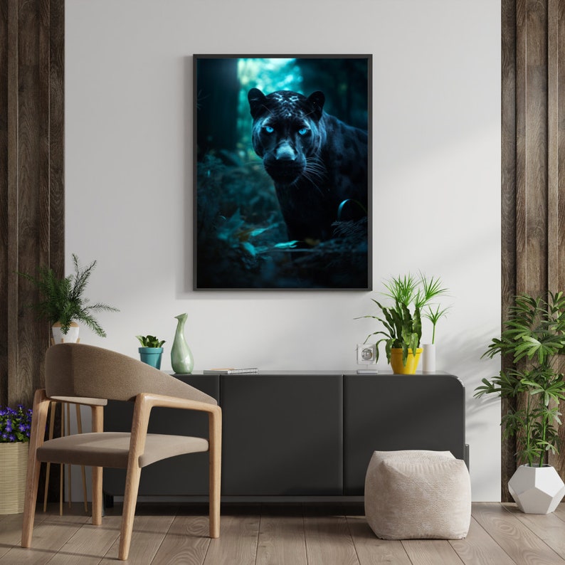 Jaguar Wall Art Black Panther Wall Art Jaguar Canvas Art Etsy