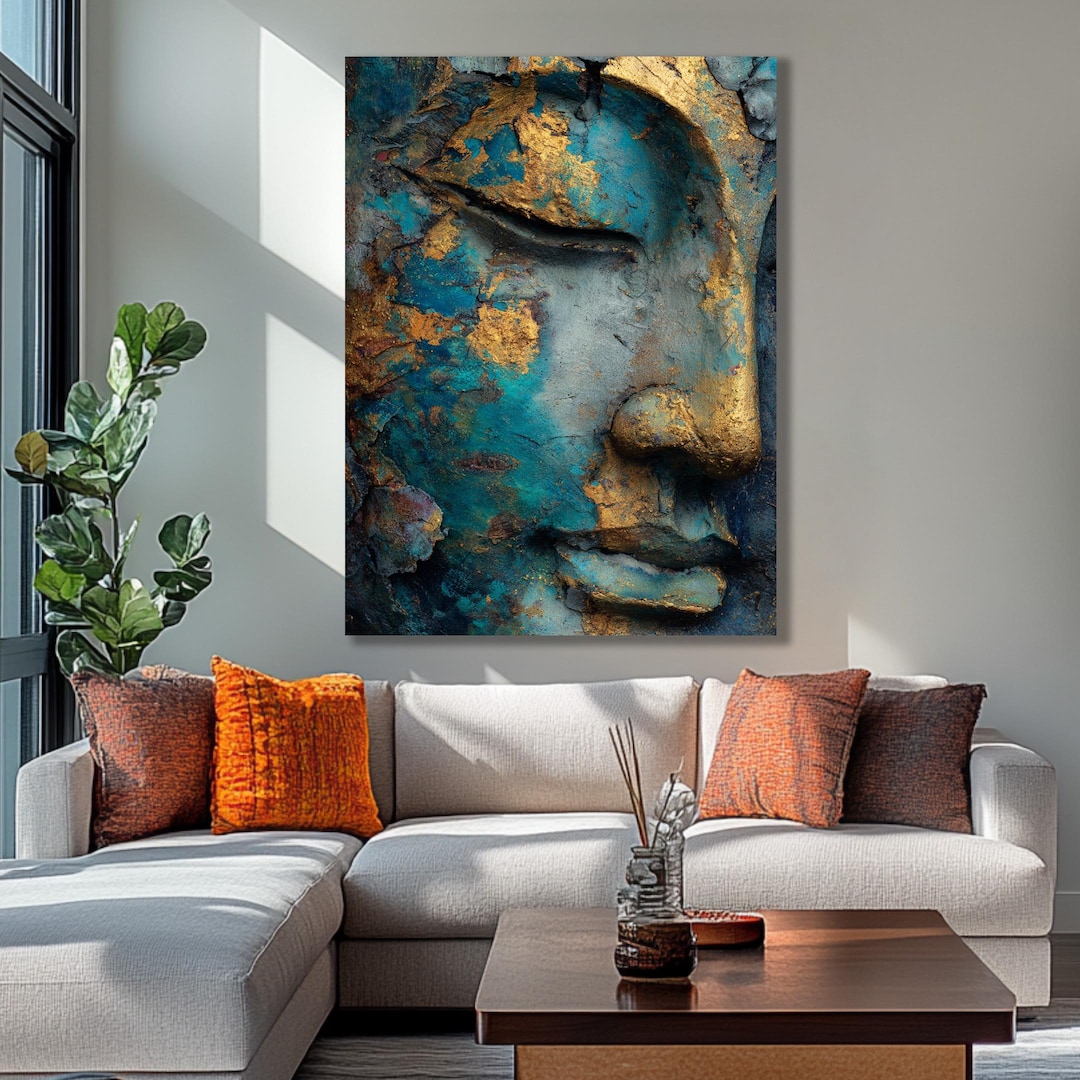Buddha Wall Art, Abstract Meditation Canvas, Large Zen Home Decor - Etsy