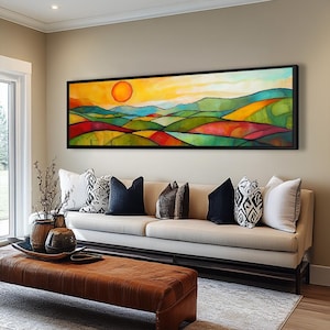 Long Horizontal Wall Art, Narrow Horizontal Wall Art, Long Narrow Wall Art, Tall Thin Canvas wall art, Ab, Abstract Art, Modern Wall Art