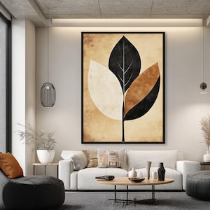 Modern Nature Wall Art, Extra Large Art Print, Neutral Beige Oversize Wall Art, Large Modern Home Decor, Nature Artwork for Rooms or Office