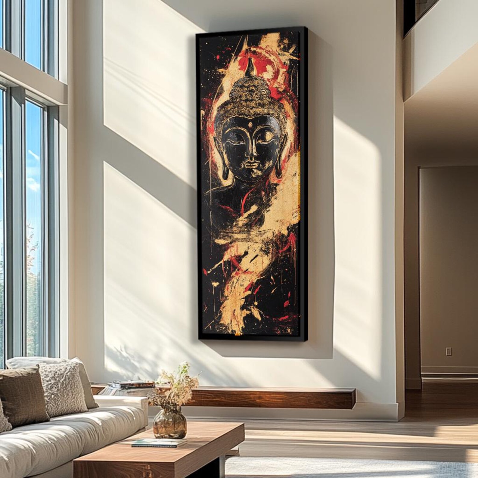 Long Narrow Wall Art, Tall and Thin Canvas Wall Art, Modern Wall Art