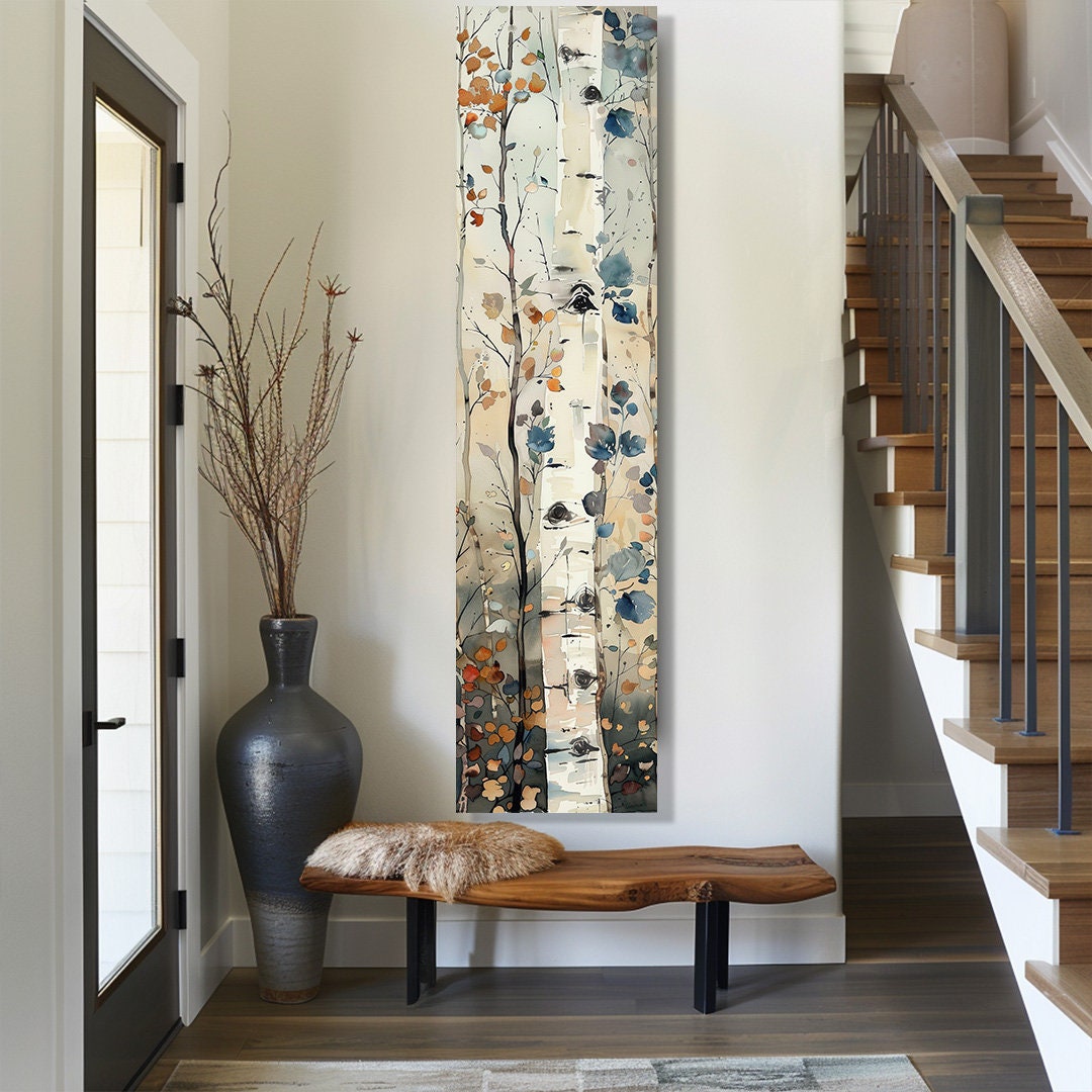 Long Narrow Wall Art, Tall Narrow Wall Art, Tree Wall Art, Vertical