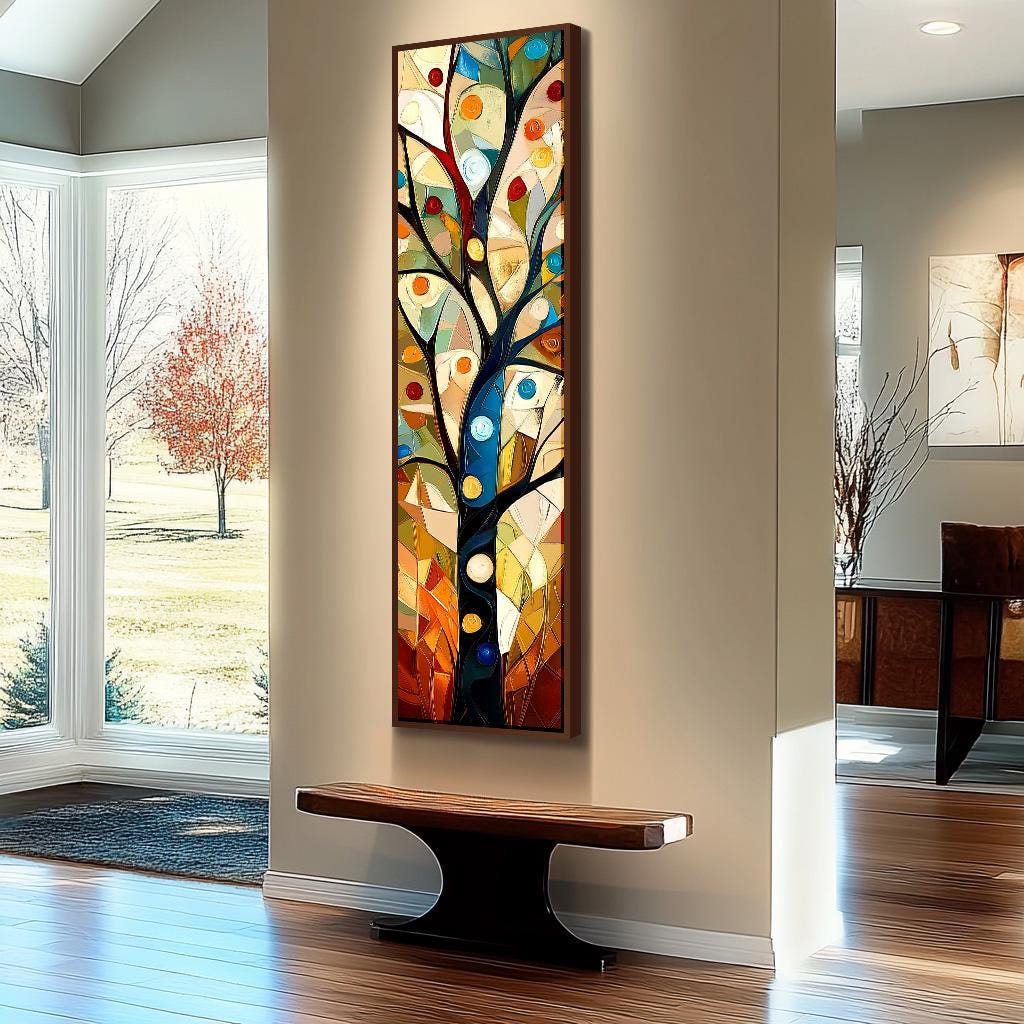 Long Narrow Wall Art, Tall and Thin Canvas wall art, Modern wall art, Nature Wall Art,  Vertical Wall Art, Fall Wall Art, Tree Wall Art