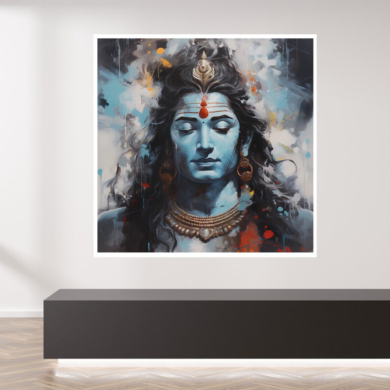 Lord Shiva Wall Art , Hindu God Lord Shiva Print, Shiva, Shiva Painting