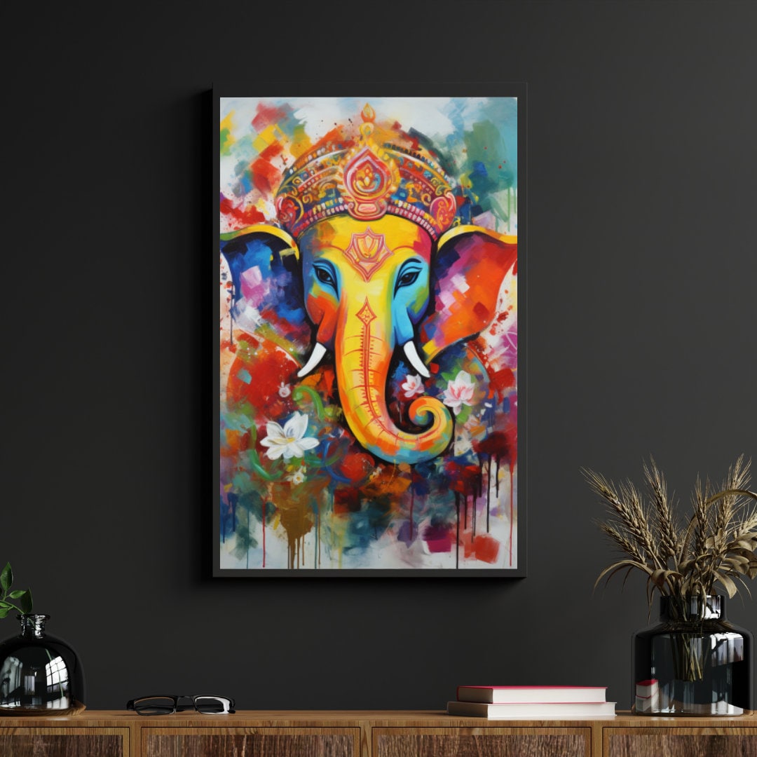 Lord Ganesha Wall Art , Hindu God Lord Ganesha Print, Ganesha, Ganesha