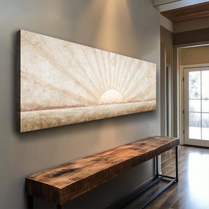 Narrow Horizontal Abstract Wall Art Abstract Modern Art, Wide Horizontal Abstract Nature Art, Framed Canvas Print for Office, Rooms or Halls