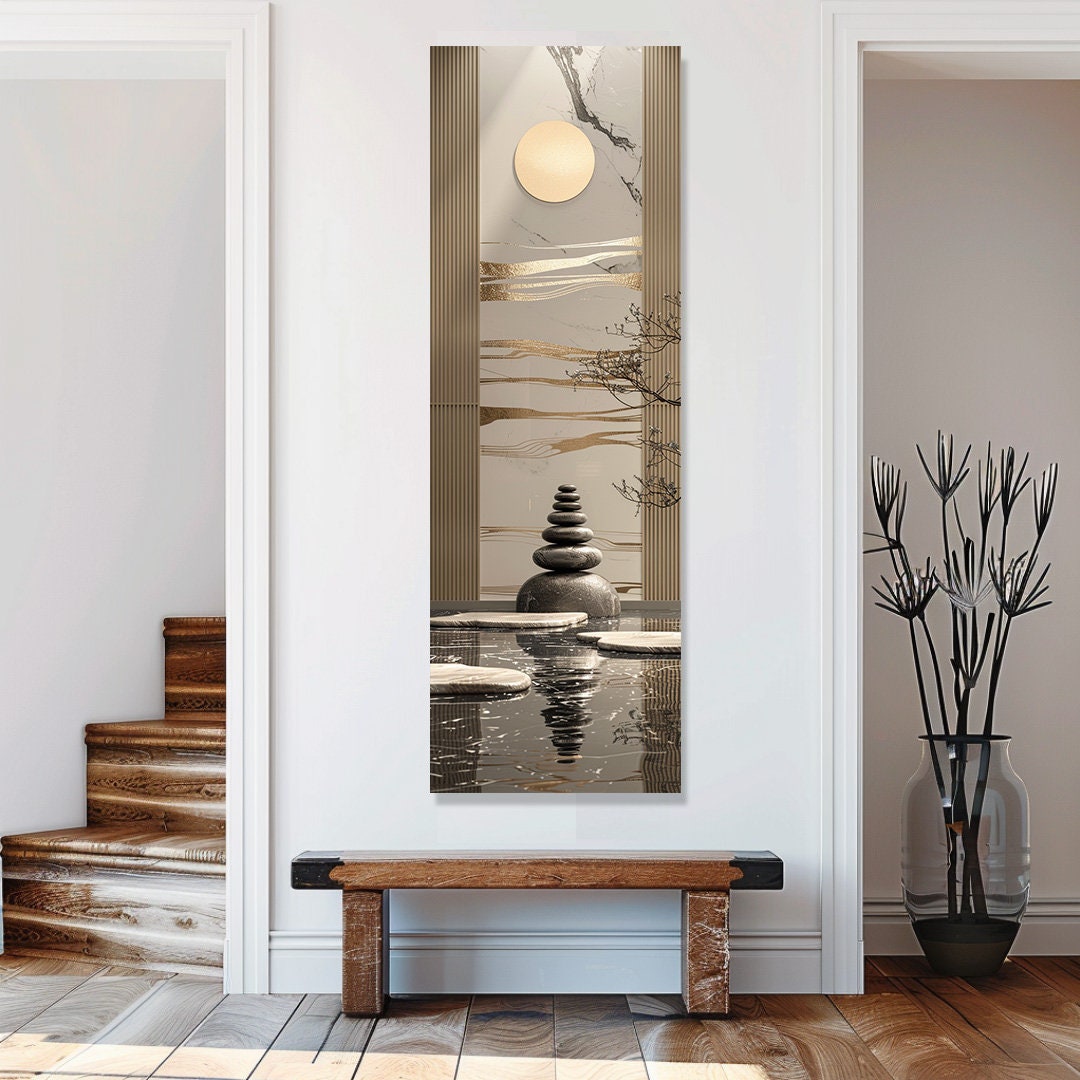Long Narrow Wall Art, Tall Narrow Wall Art, Vertical Wall Art, Long ...