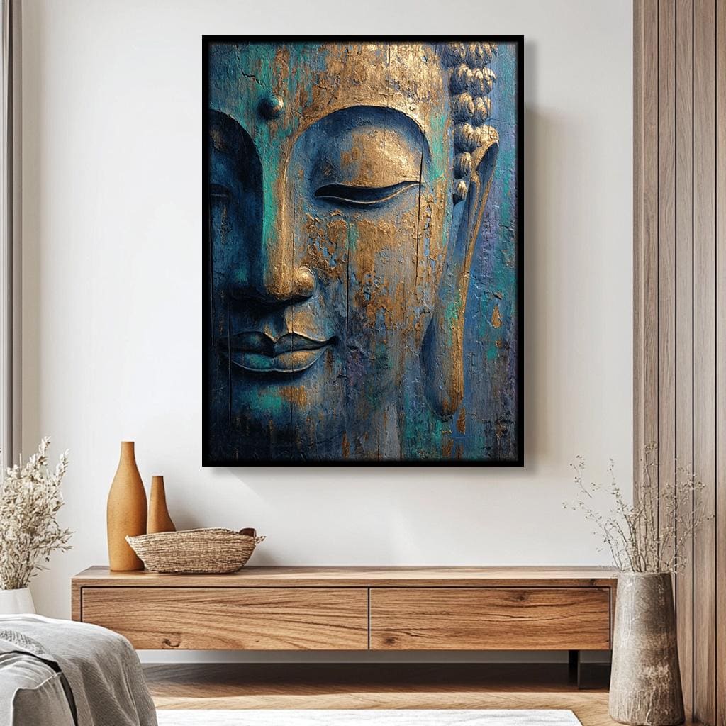 Large Buddha Wall Art, Panoramic Buddhist Canvas, Zen Statement Decor ...