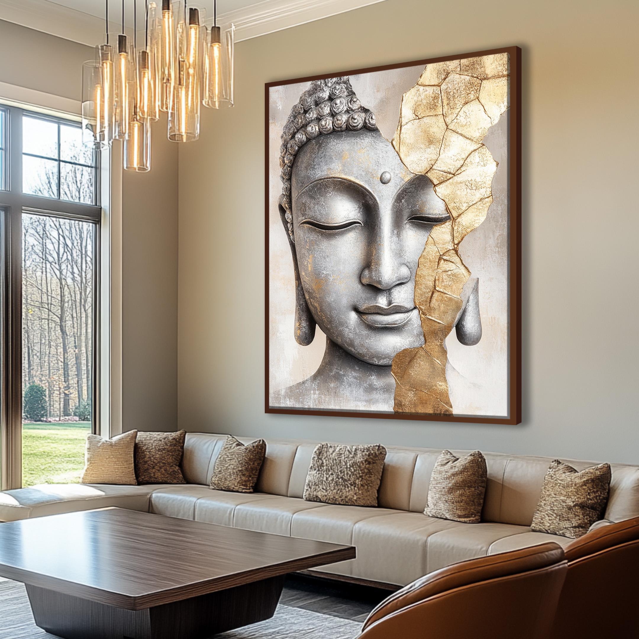 Buddha Wall Art, Abstract Meditation Canvas, Large Zen Home Decor - Etsy