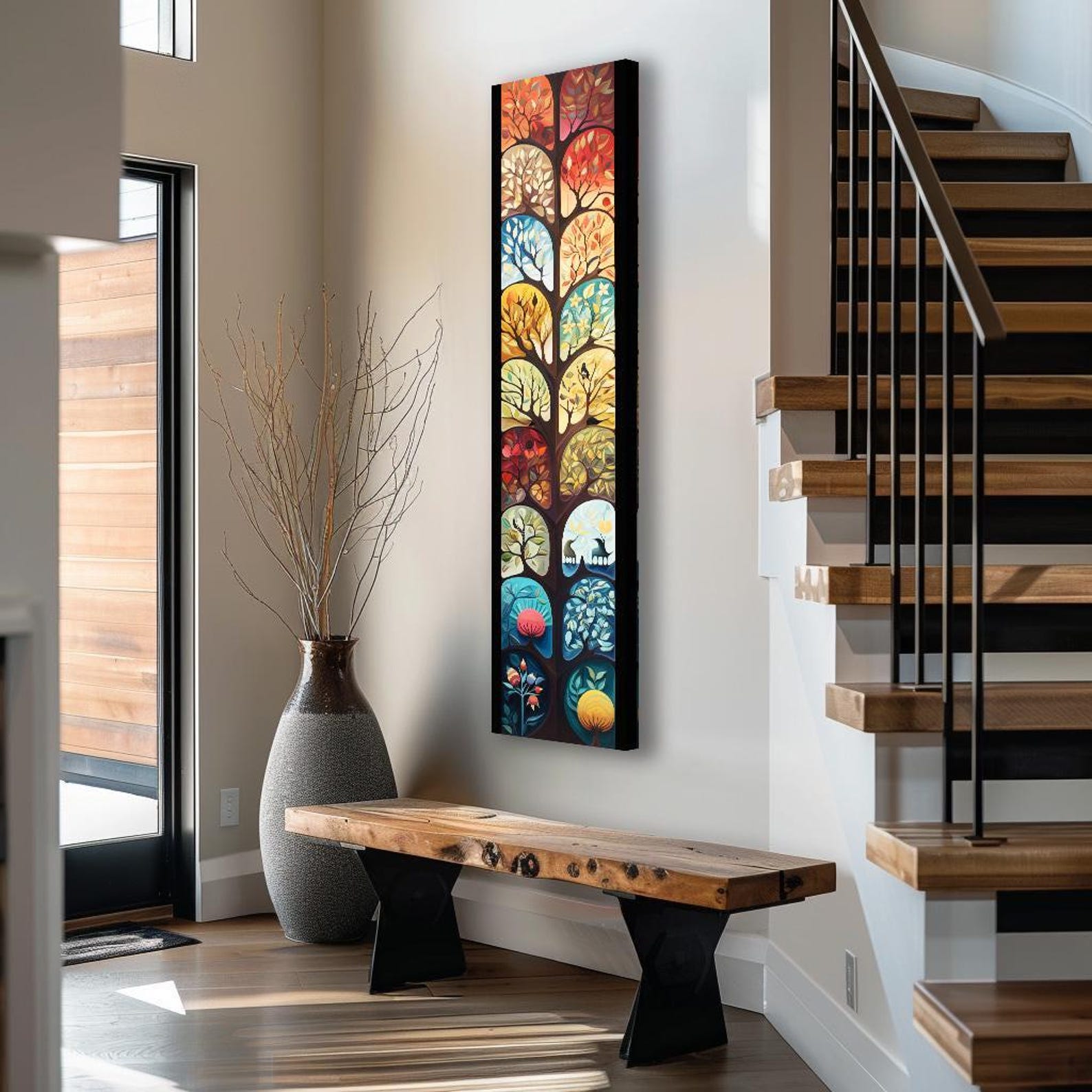 Long Narrow Wall Art, Tall Narrow Wall Art, Vertical Wall Art, Long