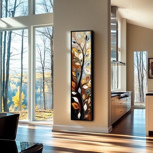 Long Narrow Wall Art, Tall and Thin Canvas wall art, Modern wall art, Nature Wall Art,  Vertical Wall Art, Fall Wall Art, Tree Wall Art
