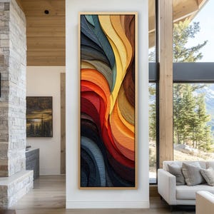 Long Narrow Wall Art, Tall and Thin Canvas wall art, Modern Nature Wall Art,  Vertical Wall Art, Framed Canvas Art for Office, Rooms or Hall