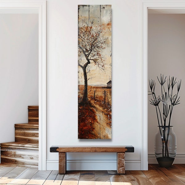 Long Narrow Wall Art, Tall Narrow wall art, Tree Wall art, Vertical Wall Art, Long Vertical Wall Art, Large vertical wall art, Canvas art