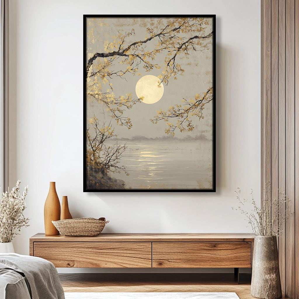 Japandi Wall Art, Japandi Canvas Art, Japandi Neutral Scandinavian