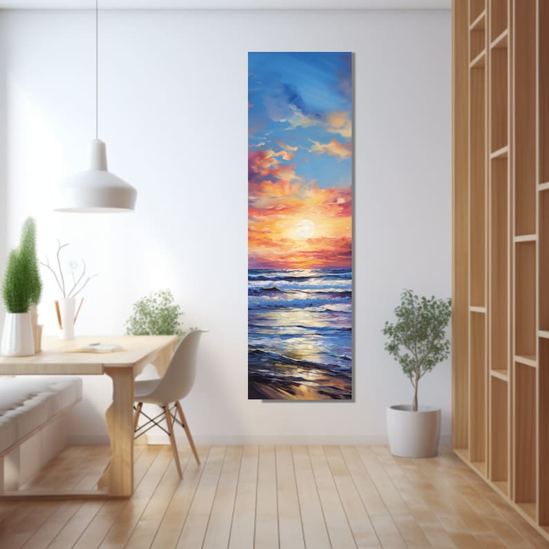 Long Narrow Wall Art, Tall and Thin Canvas Wall Art, Modern Wall Art