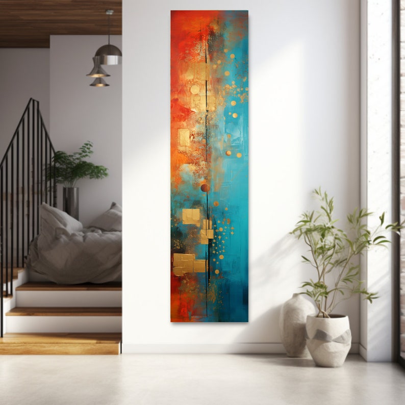 Long Narrow Wall Art, Tall and Thin Canvas Wall Art, Abstract Wall Art