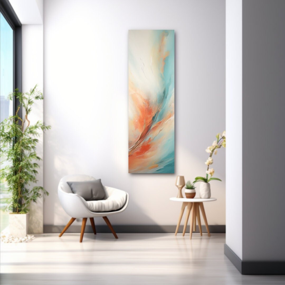 Long Narrow Wall Art, Tall and Thin Canvas Wall Art, Modern Wall Art