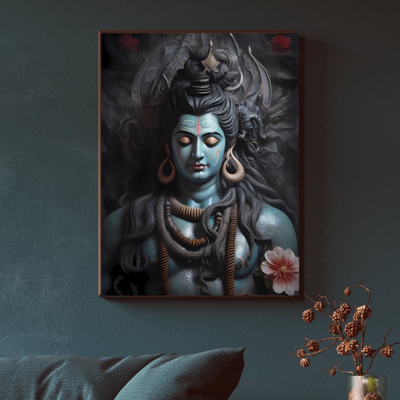 Lord Shiva Wall Art , Hindu God Lord Shiva Print, Shiva, Shiva Painting
