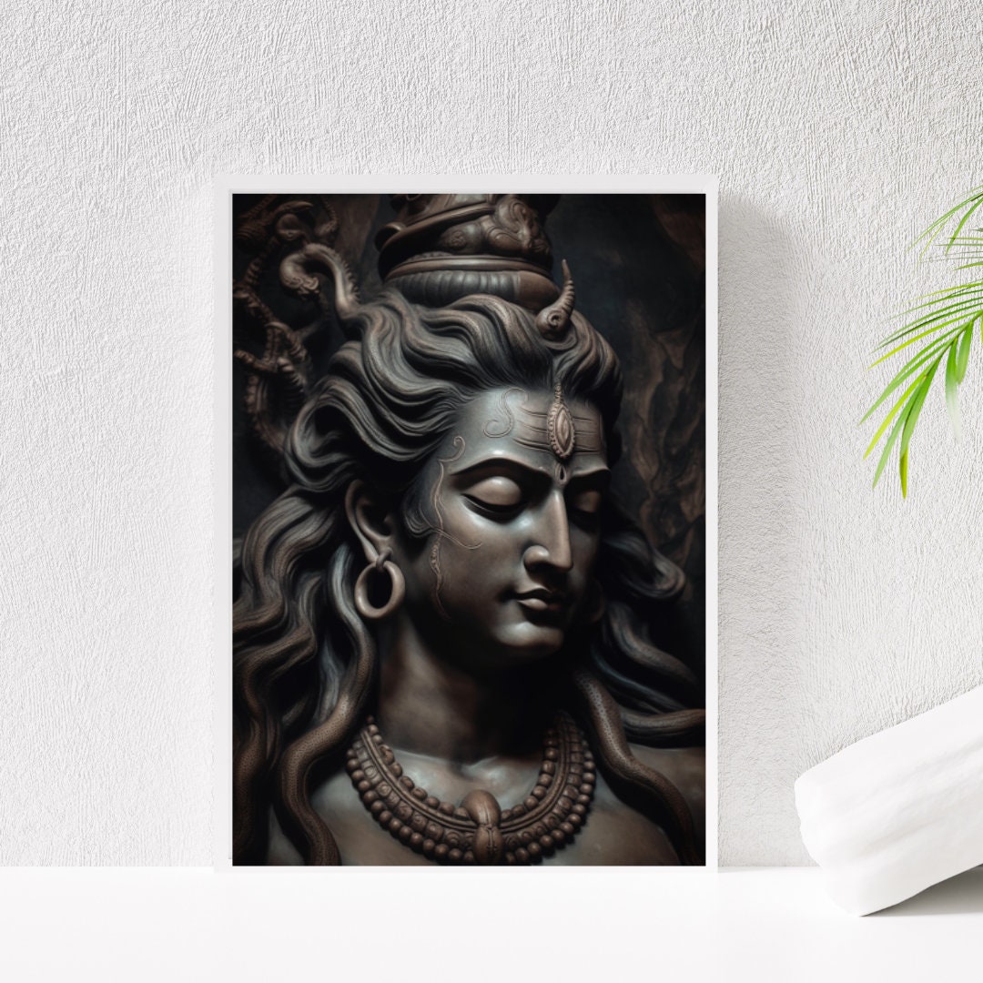 Lord Shiva Wall Art , Hindu God Lord Shiva Print, Shiva Canvas Wall Art