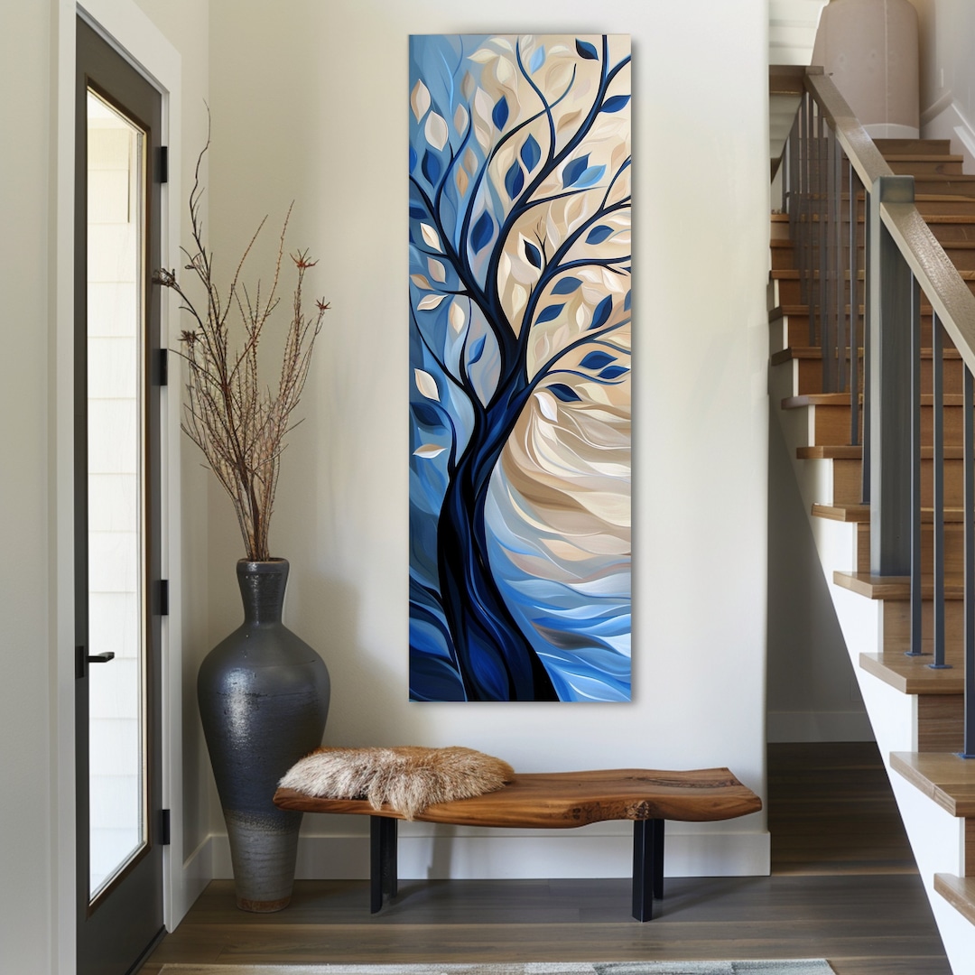 Long Narrow Wall Art, Tall Narrow Wall Art, Tree Wall Art, Vertical
