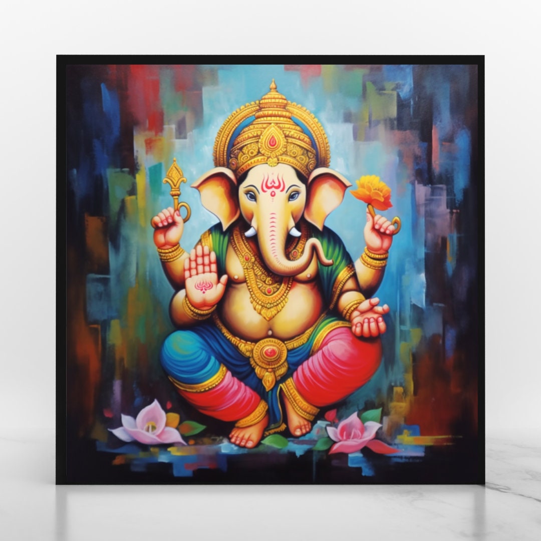 Lord Ganesha Wall Art , Hindu God Lord Ganesha Print, Ganesha, Ganesha