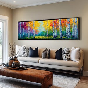 Long Horizontal Nature Wall Art, Tall Thin Framed Canvas Print, Narrow Horizontal Wall Art, Modern Nature Wall Art for Home, Office or Halls