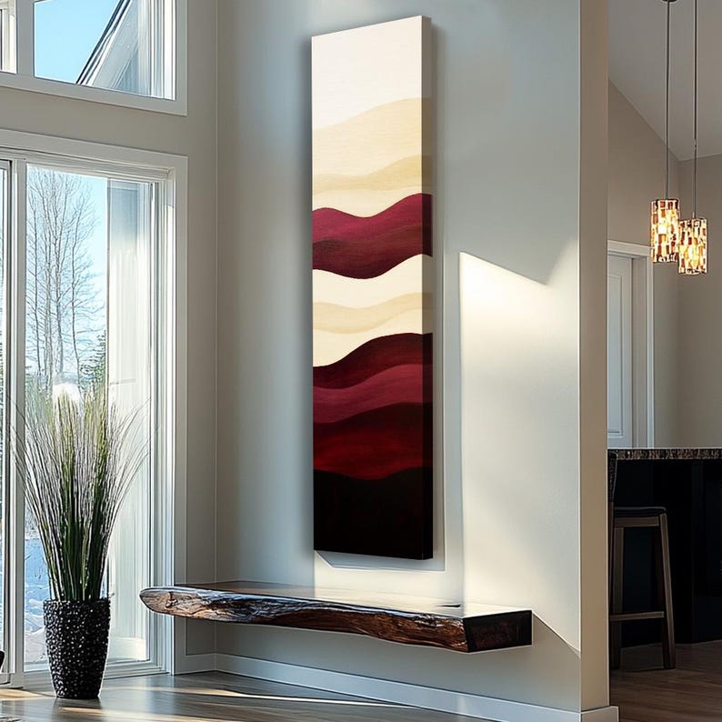 Long Narrow Wall Art, Tall and Thin Canvas Wall Art, Modern Wall Art