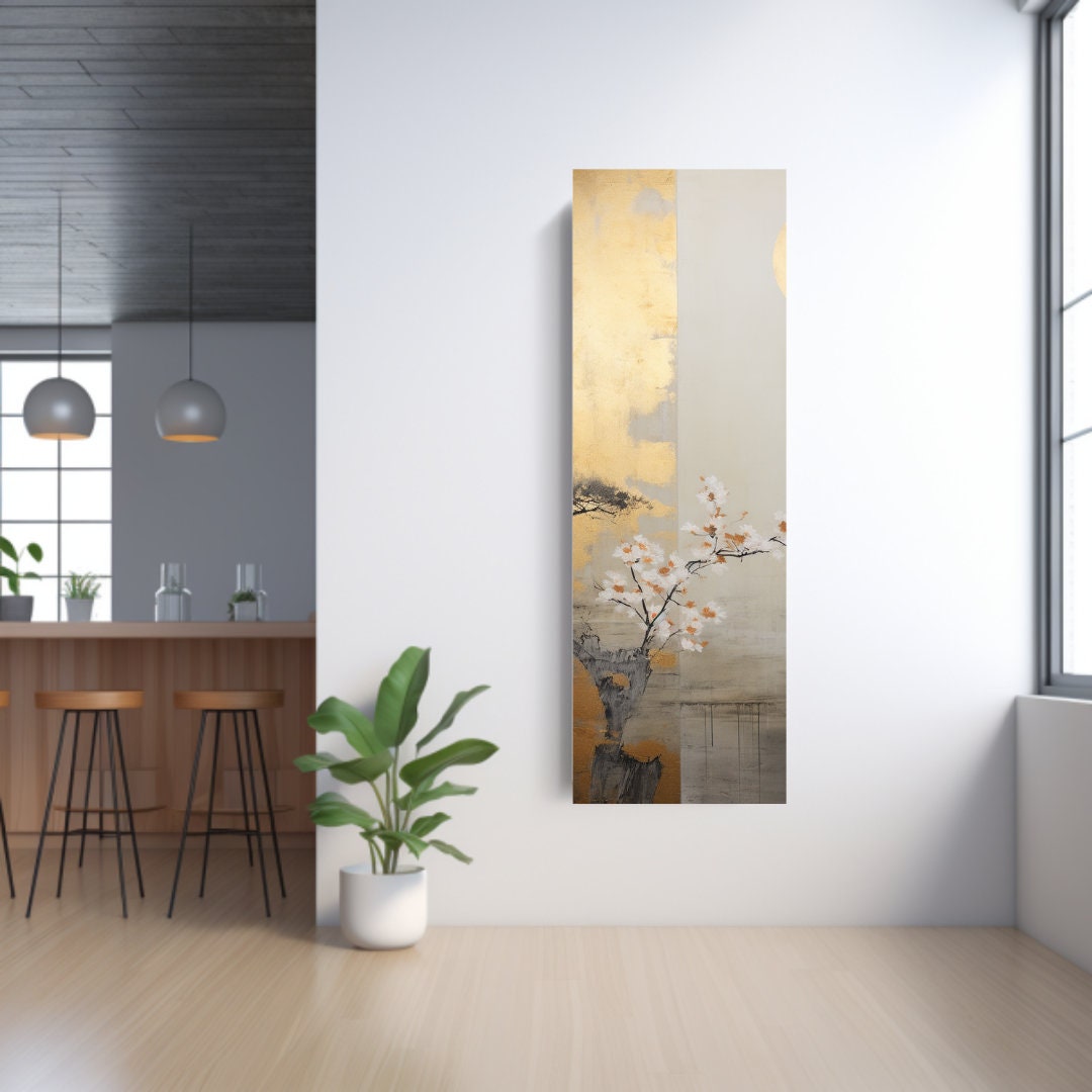 Long Narrow Wall Art, Tall and Thin Canvas Wall Art, Modern Wall Art