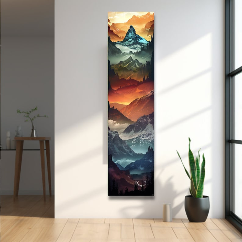 Long Narrow Wall Art, Tall Narrow Wall Art, Vertical Wall Art, Long